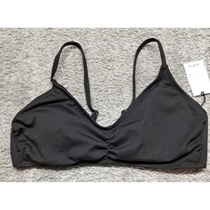 Shade & Shore Womens Large (12-14) Black Bralette Bikini Top Swimming